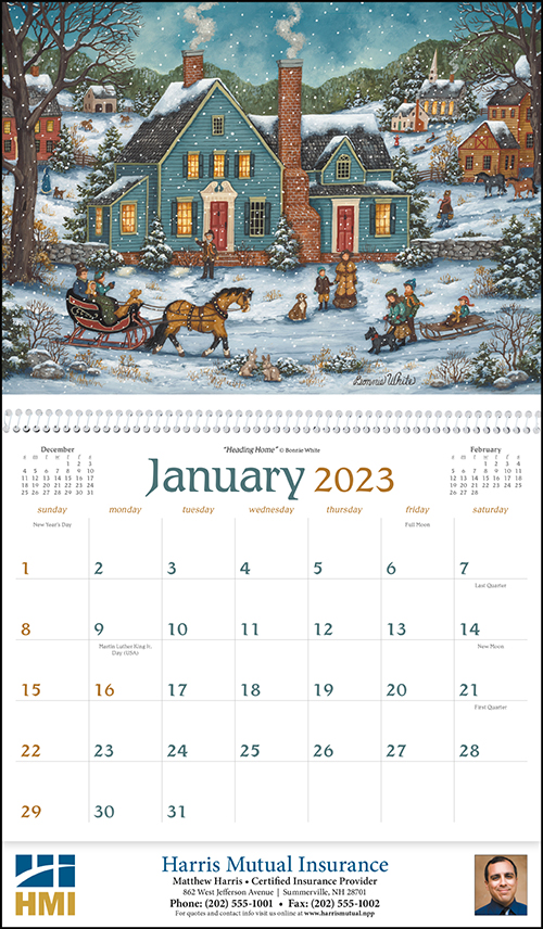 Horses Spiral Bound Wall Calendar for 2023